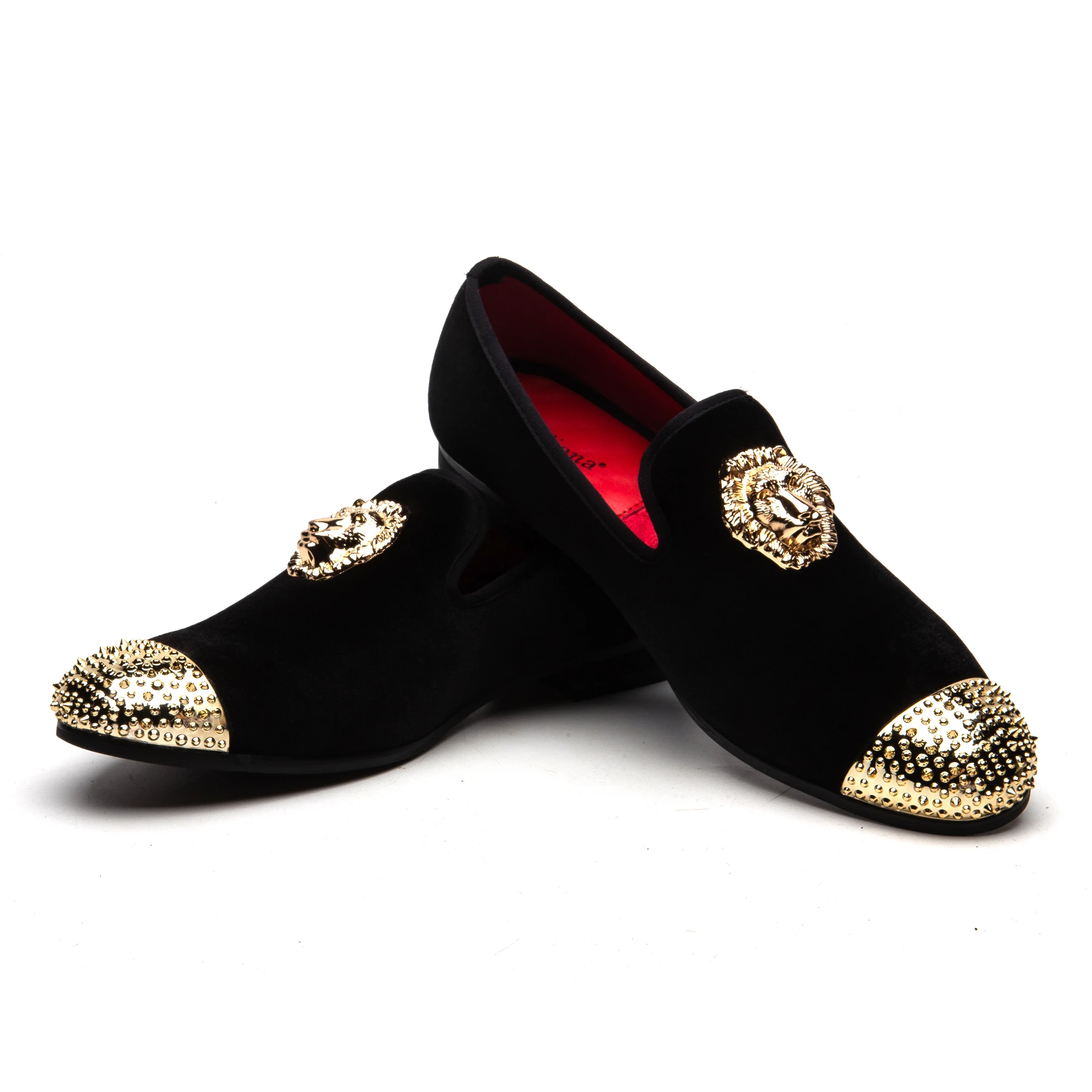black loafers with gold buckle men's