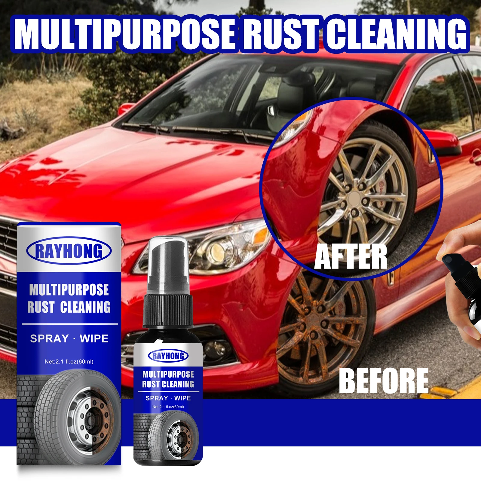 Rayhong Oem Rust Inhibitor Rust Remover Derusting Spray Car Cleaning Metal Paint Clean Antirust