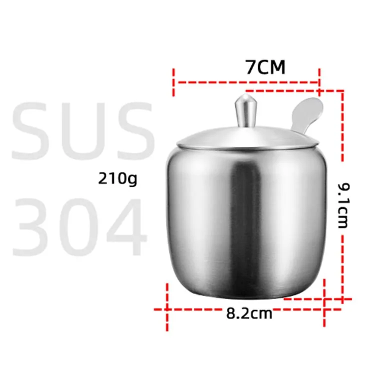 Kitchen spice jar set Stainless steel seasoning box Stainless steel sugar pot