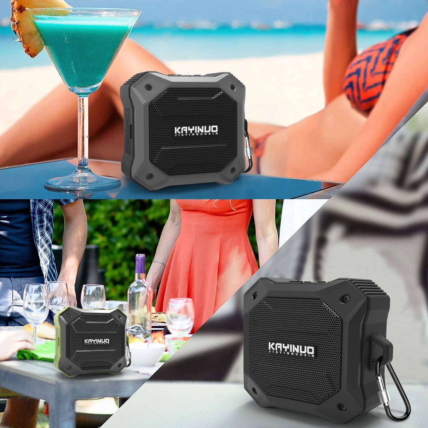 KAYINOW DF-520V High Quality IPX7 Waterproof and Shockproof Portable Bluetooth Speaker for Outdoor Sport - ANKUX.COM