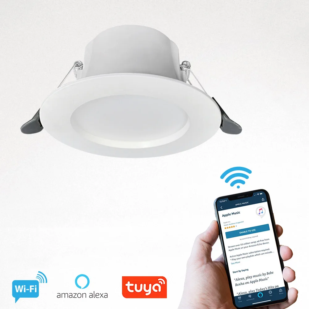 6W 12W 18W Smart Wifi Tuya Remote Control LED Down Lights With Alexa Google Home Downlights