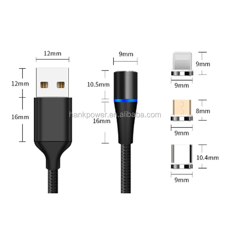 Free Shipping Mobile USB Data Cable 3A Strong Magnetic Fast Charging Data Sync Cable For IOS/Android/USB C - ANKUX.COM