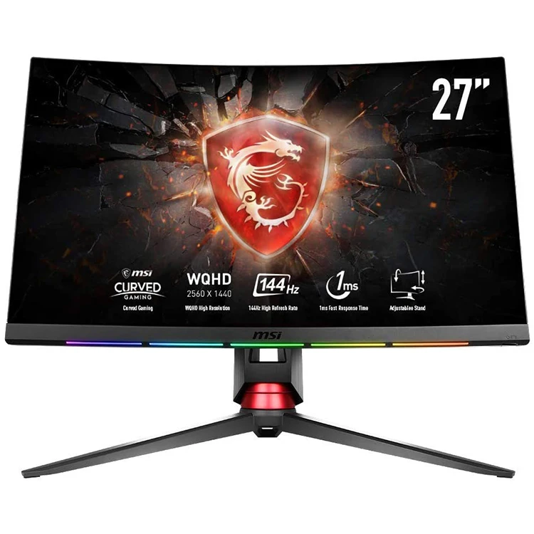 MSI 27 Inch WQHD Curved Gaming Monitor, 144Hz Refresh Rate, 1ms