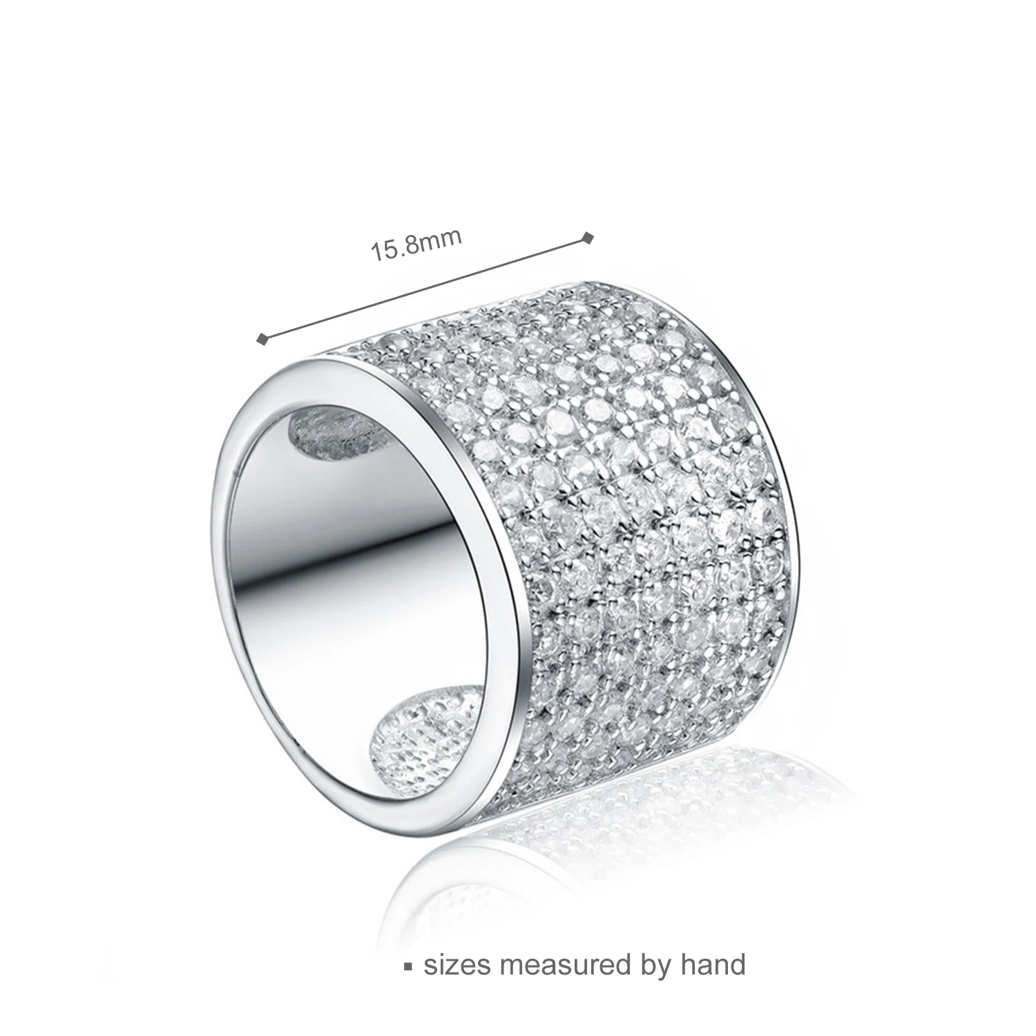 Jewelry Factory sterling silver ring rhodium plated cubic zirconia classic rings jewelry(图2)