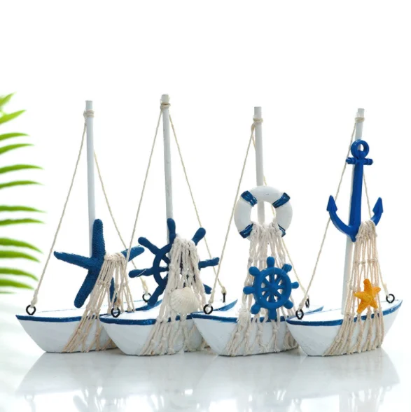 Wholesale fancy decorative wooden sailing boat