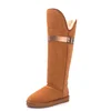 Genuine Leather Boots Ladies Knee High On Leather Snow Boots