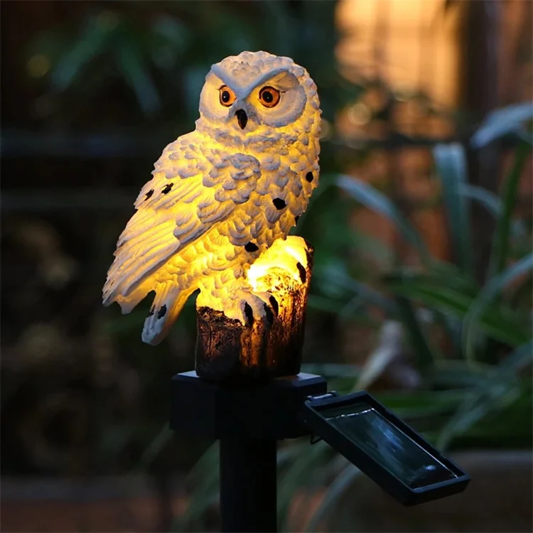 Solar Powered Owl Animal Design Ground Lamp for Gardens