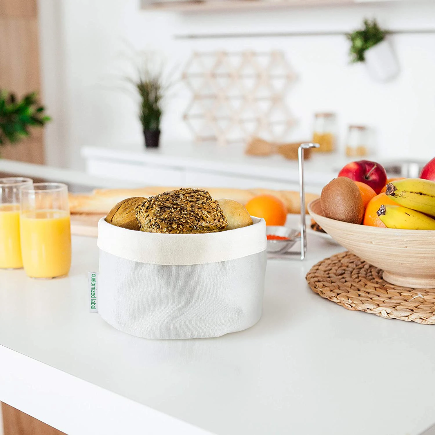 Oem Premium Bread Bag For Serving And Storing Toast,Pastries And Bread Cotton Round Diamet