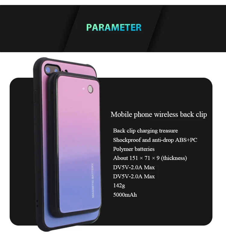 Magnetic wireless Power bank case Back clip battery phone case for iphone 11/11 Pro/11 Pro max