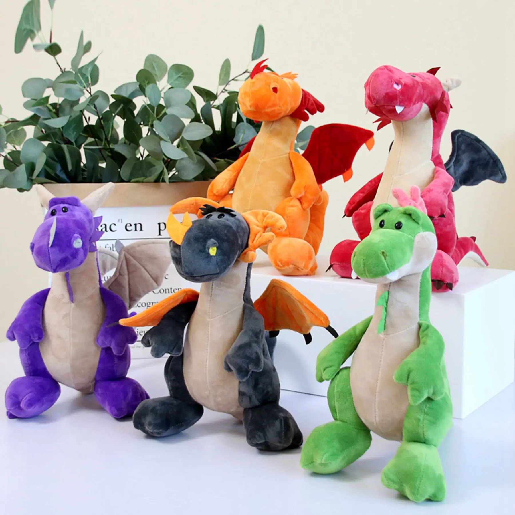 厘米双头动物毛绒公仔卡通动漫二头龙儿童孩子男孩礼物恐龙毛绒玩具