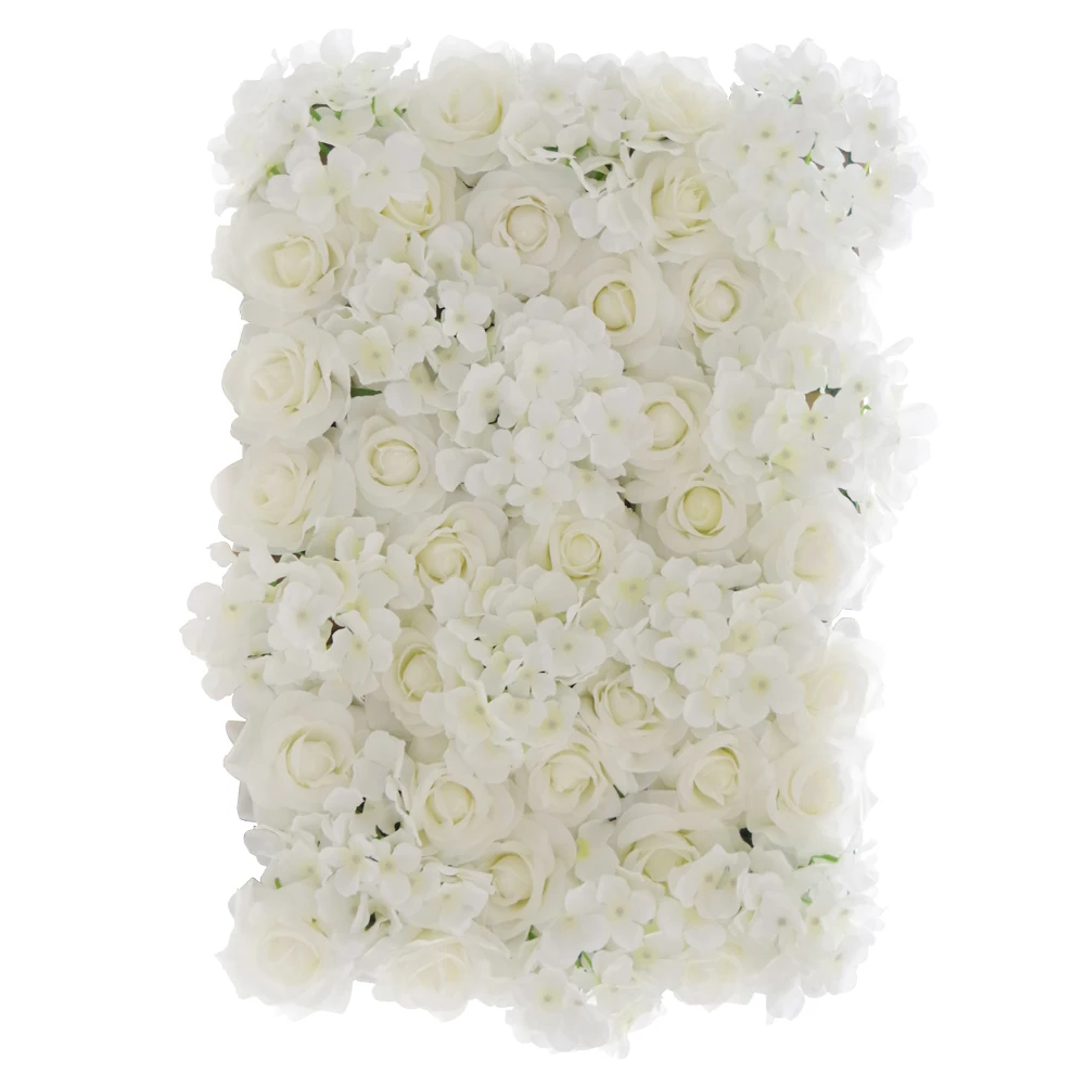 Red Flower Wall in Pink Base 60cm x 40cm Ivory Hydrangea for celebrations 