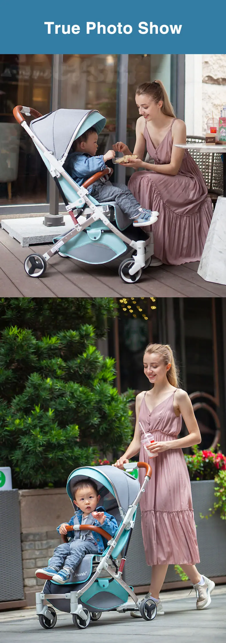 Cochecito de bebé Anershi carrito portátil plegable Cochecito de bebé Anershi carrito portátil plegable