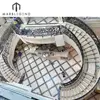 China manufacturer modern design stairs beige marble curved staircase
