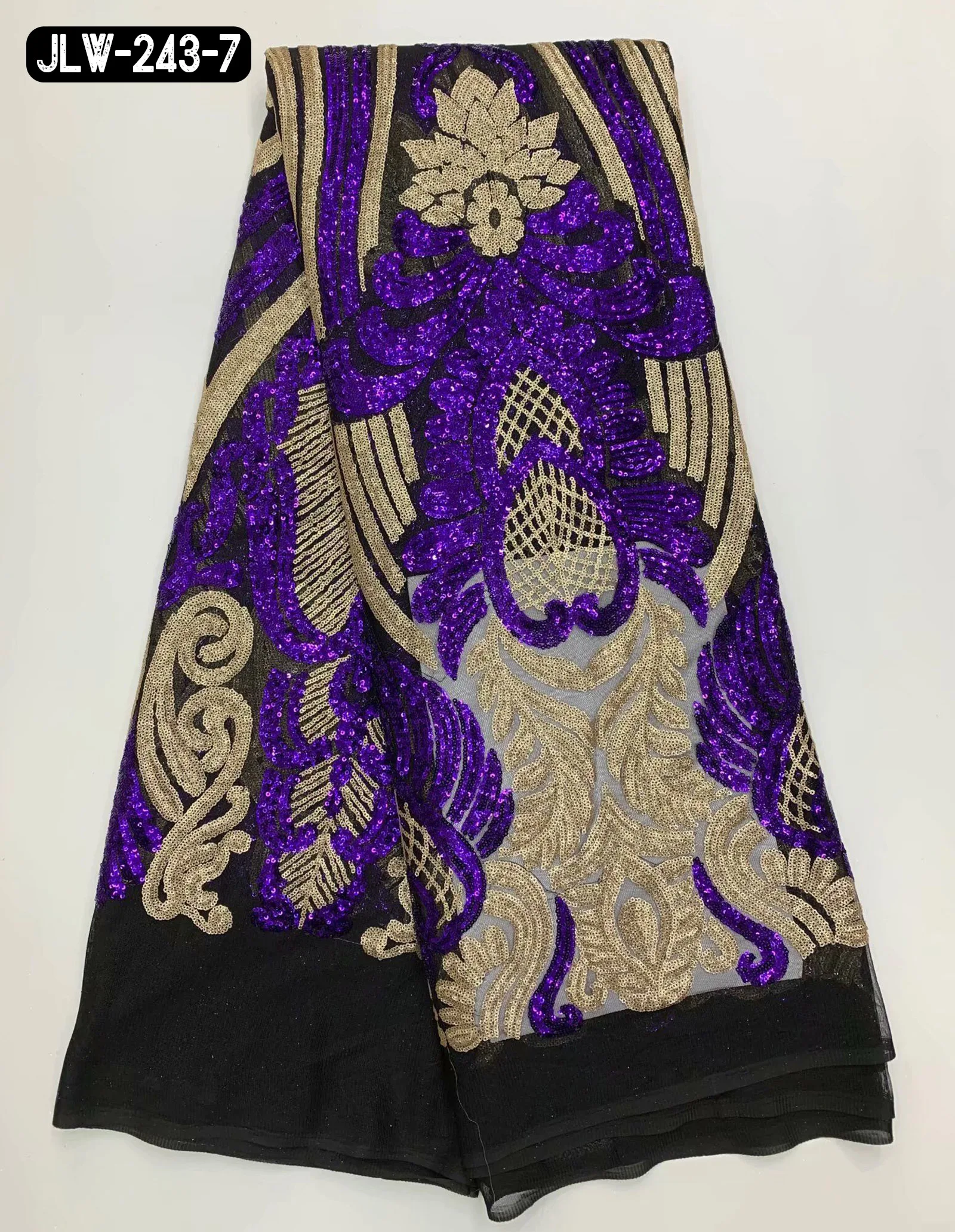 Aristocratic Style Wedding Lace Design Party Dress Fabric Sequin