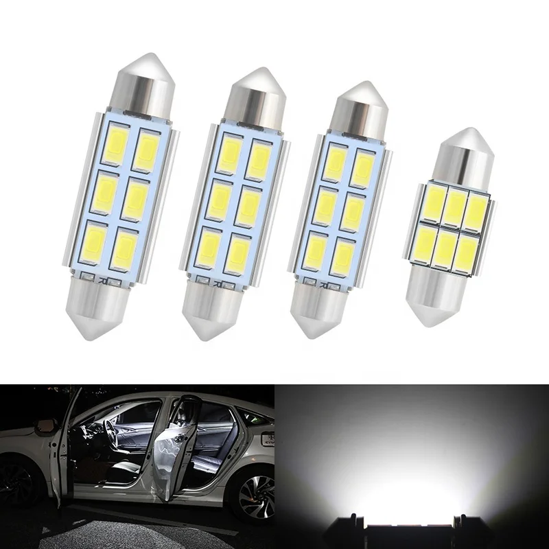 Xinfok LED Light Bulb C5W C10W 31mm 36mm 39mm 41mm 5730 6SMD Auto Led Lamp Car Interior Dome Map License Plate Light
