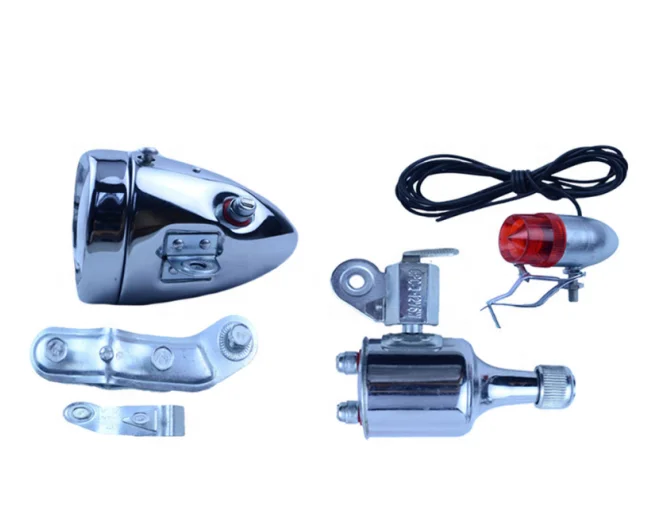 12V 6W Bicycle Motorized Bike Friction generator Dynamo Headlight Tail Light Kit