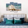 Multi Panels Seascape Giclee Canvas Prints Seashell Starfish Beach Pictures Modern Seaview Landscape Artwork for Hot Decor