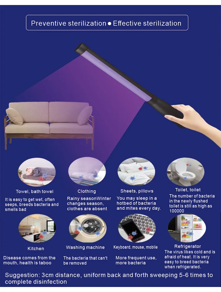 Mini Uv Light Wand Sanitizer Ultraviolet Sterilization Equipment Uvc Micro Instant Portable Sterilize ori-width=