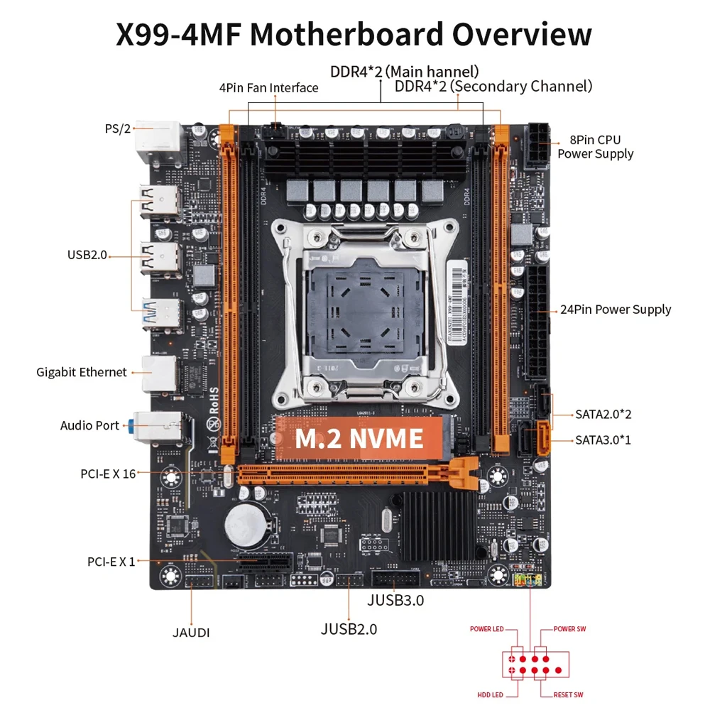 X99 Motherboard Set Lga 2011-3 Kit With Xeon 2680v3 Cpu 16gb (2*8g ...
