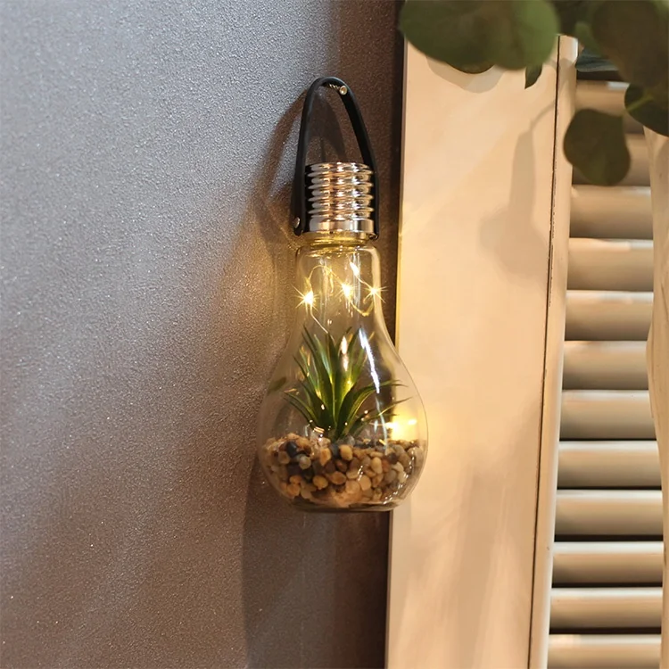 Kanlong Creative Bulb Lighting for Home Street Garden Decorative Big Glass Bottle Hanging Plant Solar Led Light