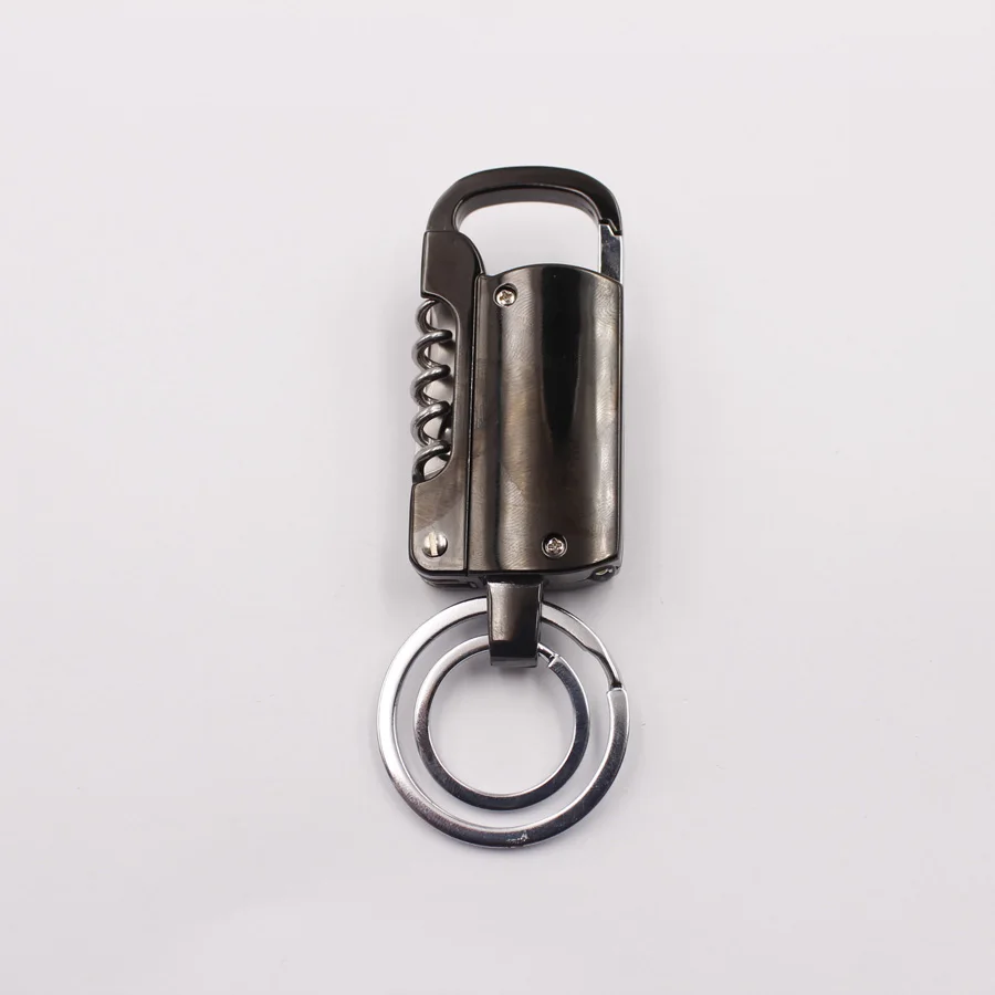 Multifunction Metal Corkscrew Wine Bottle Opener Folding Knife Charger Nail File Cigarette Electronic USB Lighter keychain