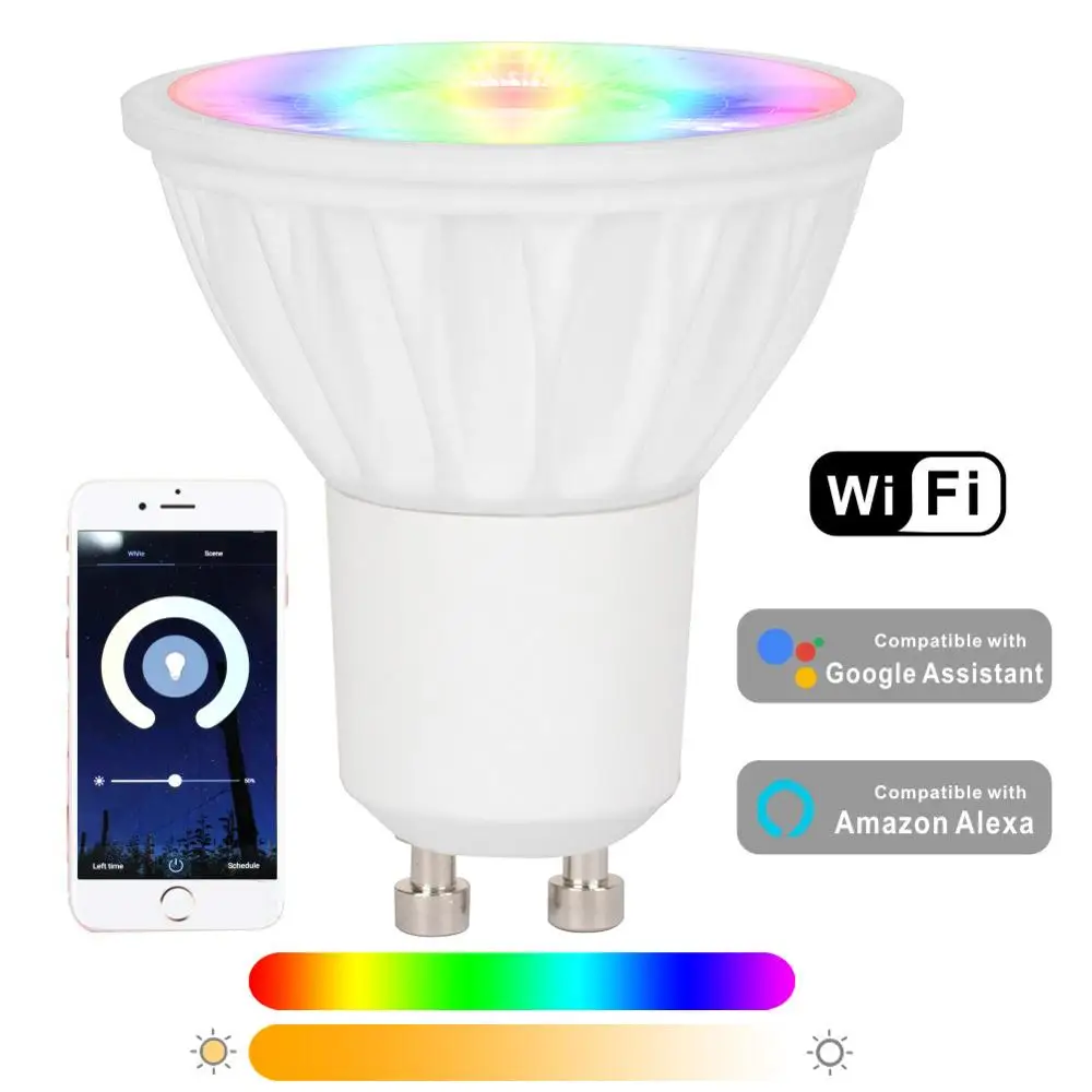 Baolight Led Spotlight,RGBW Dimmable Bulb Remote Control by Voice and Smart Phone,Smart WIFI GU10