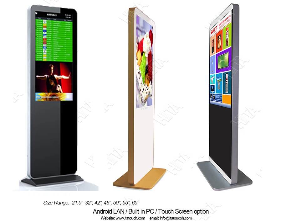 video-Digital Signage Floor Stand Advertising Display Led Commercial Screen Vertical Digital Totem F-2