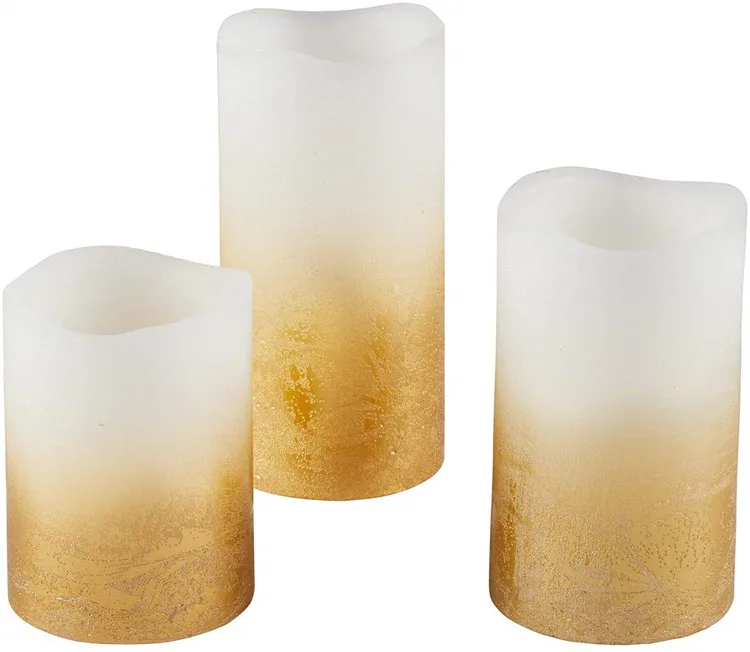 Best selling unit pack 3 battery operated pillar led candles with flicker flameless