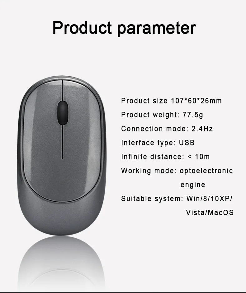 Wireless charging mouse with ultra thin mini mouse for computer accessories