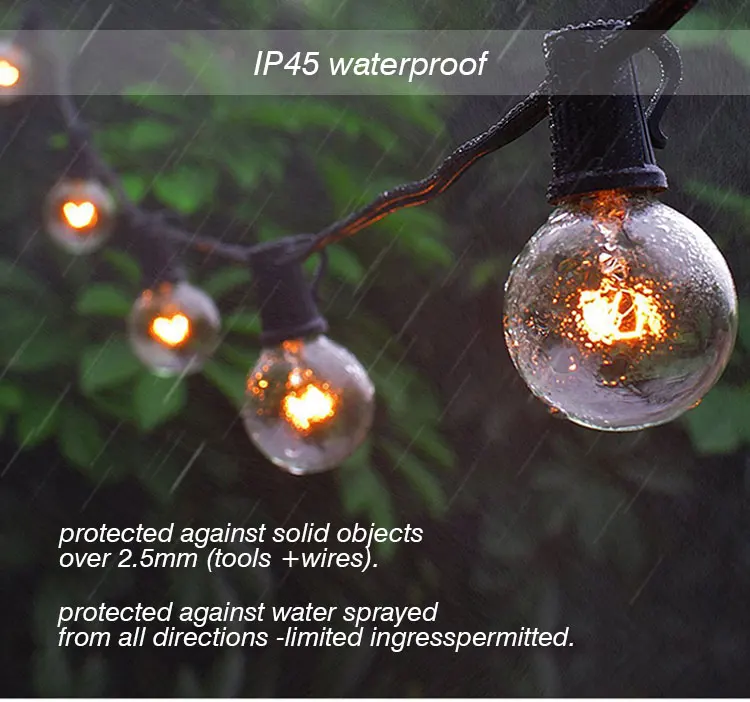 Brimax G40 Outdoor Garden String Lights 50ft Garden Patio Led String Light Outdoor