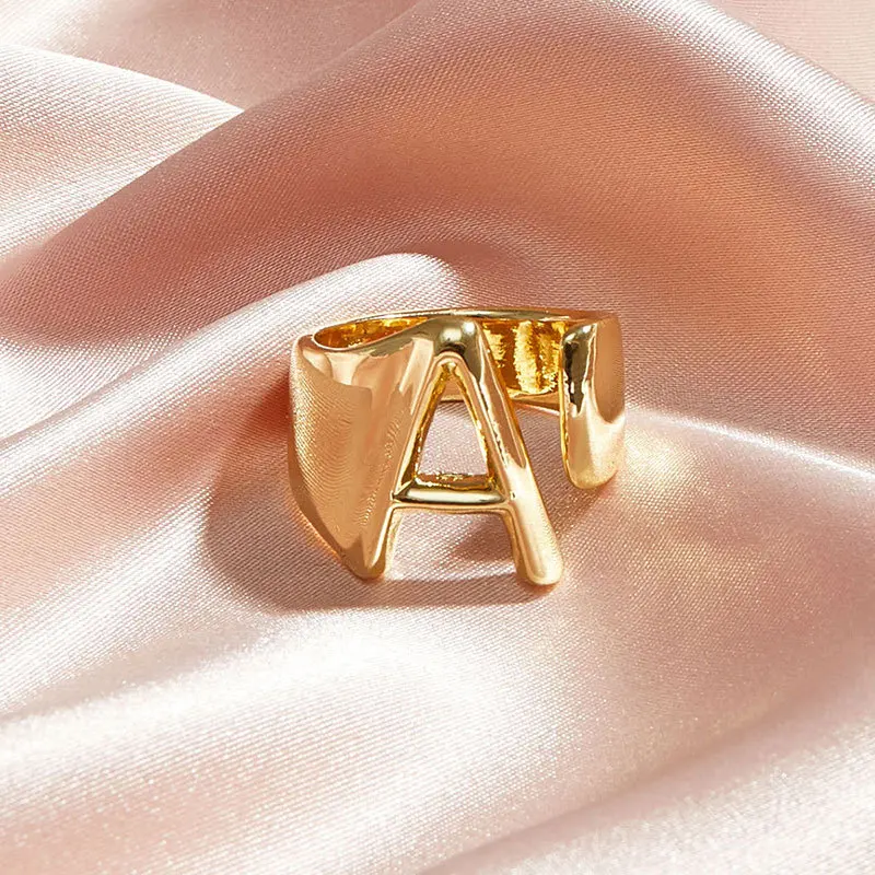 Bridesmaid Gift Dainty Initial Ring Custom Letter Ring Personalized In –  UrWeddingGifts
