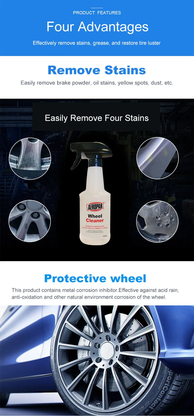 Aluminum Alloy Wheel Cleaner Spray For Car Wash Buy Aluminum Alloy