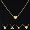 gold heart star crow unicorn fish tail horse shoe moon & symbol stainless steel necklace collection