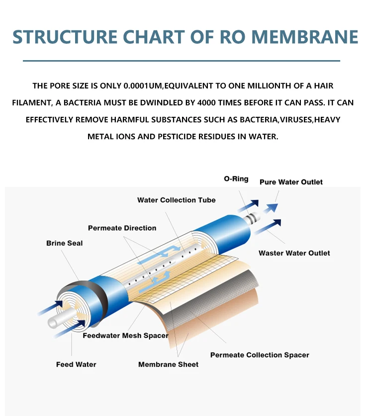 Схема мембраны обратного осмоса
