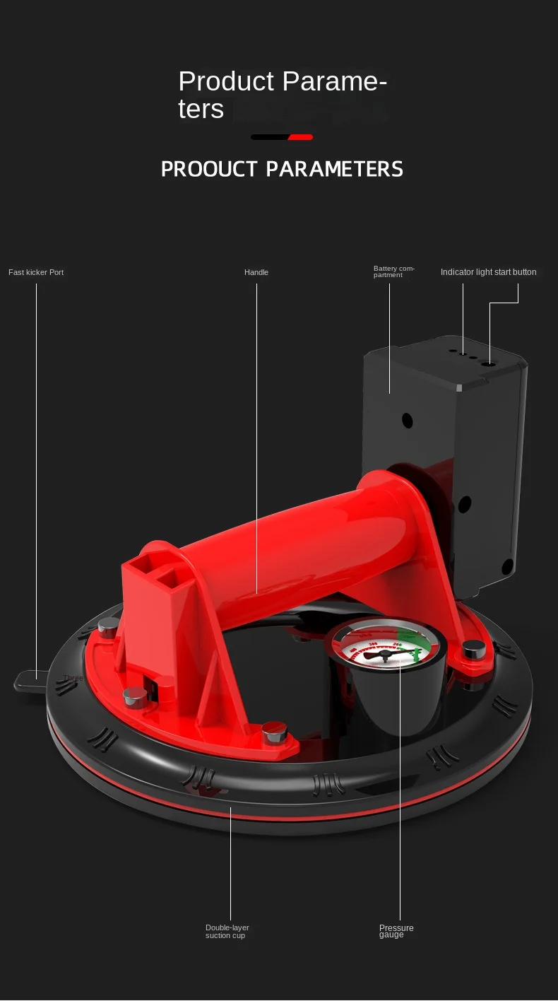 Adjustable Seam Setter Vacuum Double Suction Cup For Tile Glass Granite