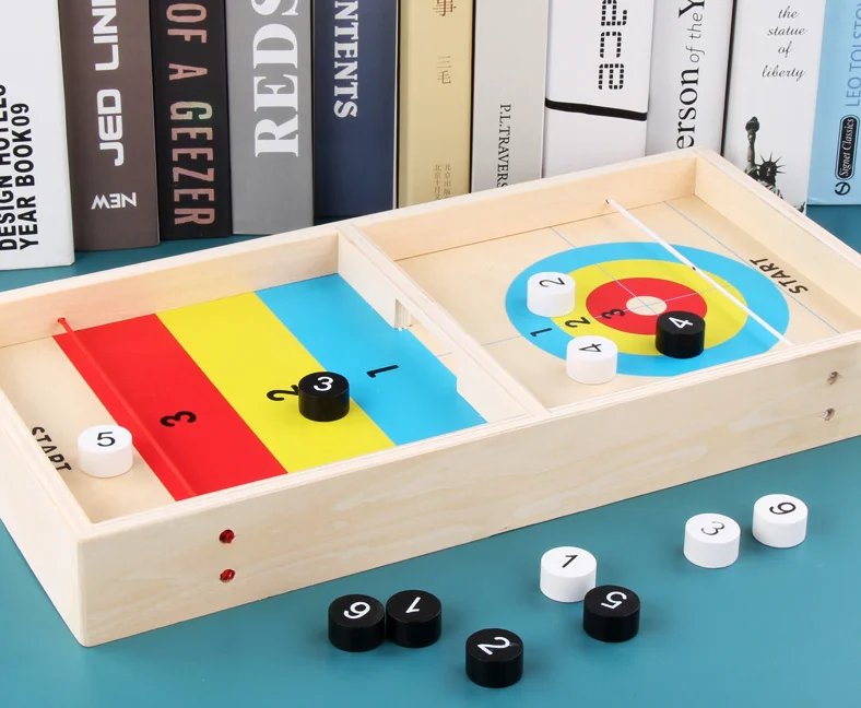 Shuffleboard Wooden Multi Tabletop Indoor Portable Board Games Fast