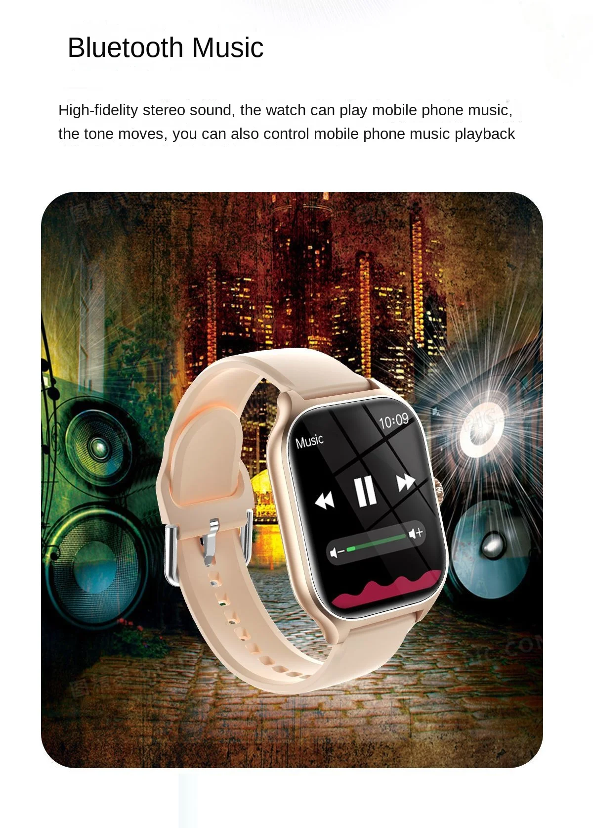 蓝牙智能手表心率监测信息提醒长电池寿命触摸屏男士商务女装时尚礼品