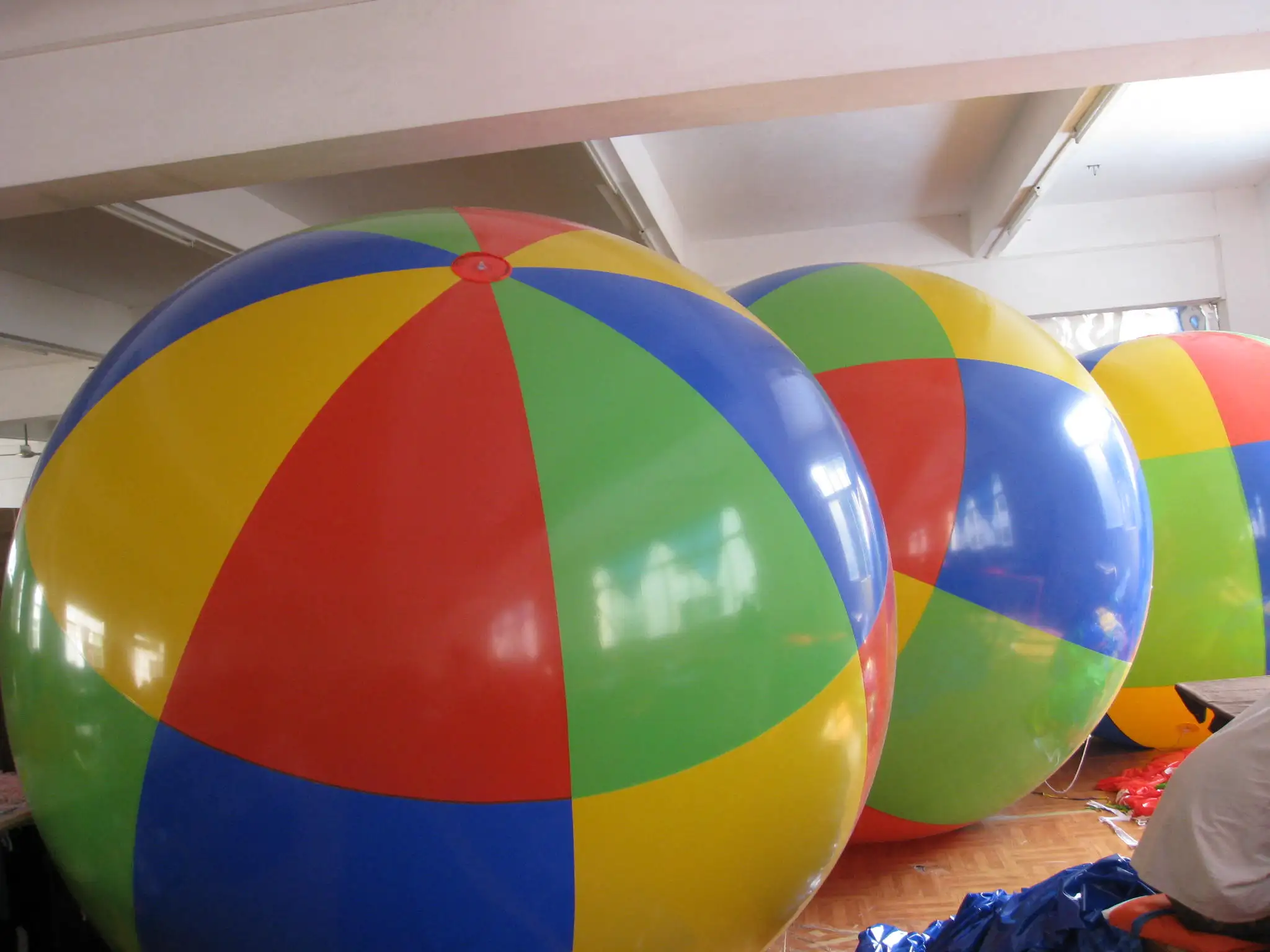 A Large Inflatable Colorful Beach Ball With A Diameter Of 2 M That Is