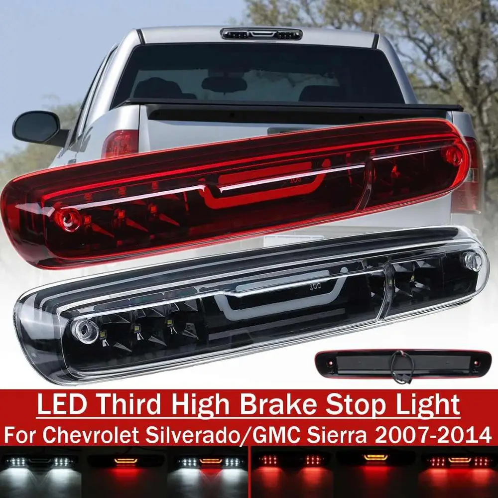 LED Third Brake Light Bar For Chevrolet Silverado/GMC for Sierra 2007 2008 2009-2014 Warning Light  #25890530,531066,531067