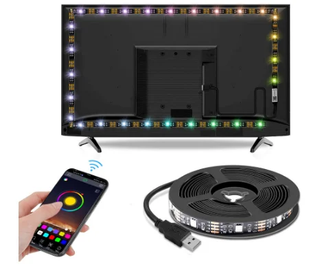 Bluetooth APP  control waterproof RGB led light strip   TV backlight  5050 RGB  5V