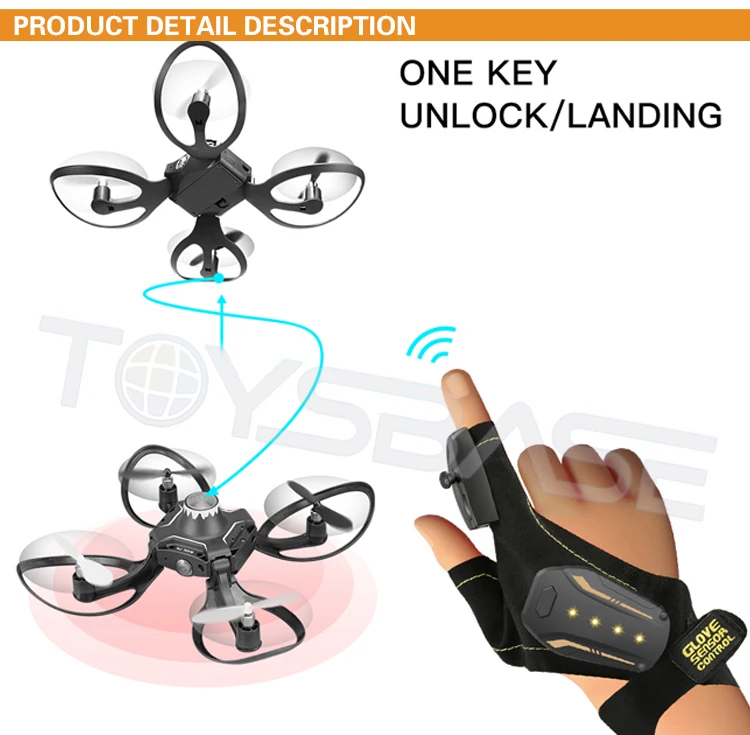 2.4g Folding Hand Sensing Rc Drone With Glove Control Buy Drone With