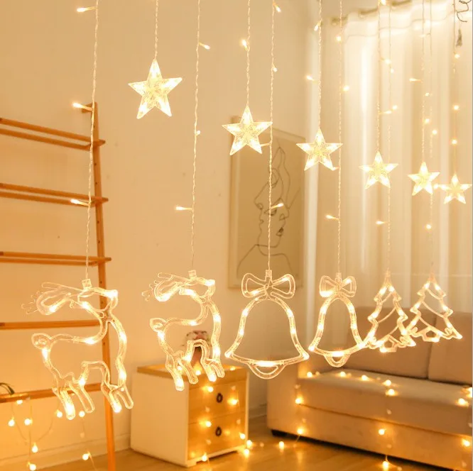 EU plug Wholesale Led Christmas Tree Light Star Fairy String Holiday Lights For Home Wedding Party Christmas Decoration