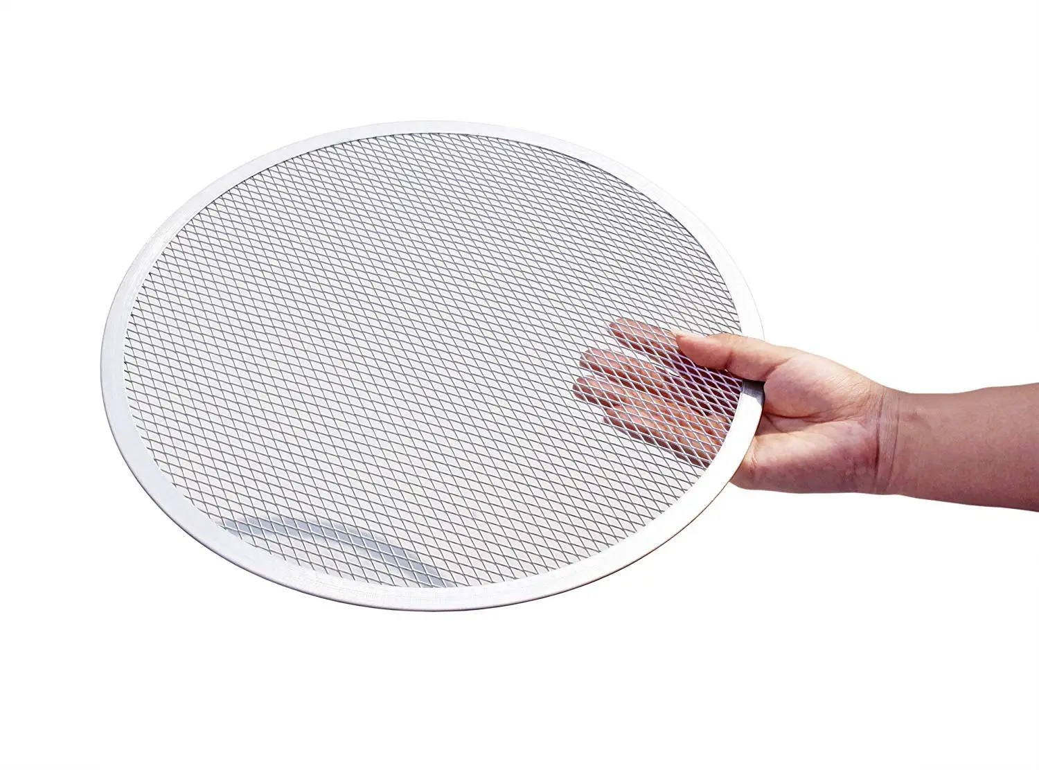 Round Seamless Aluminum Pizza Screen Mesh Oven Baking Tray Pizza Plate 17" 