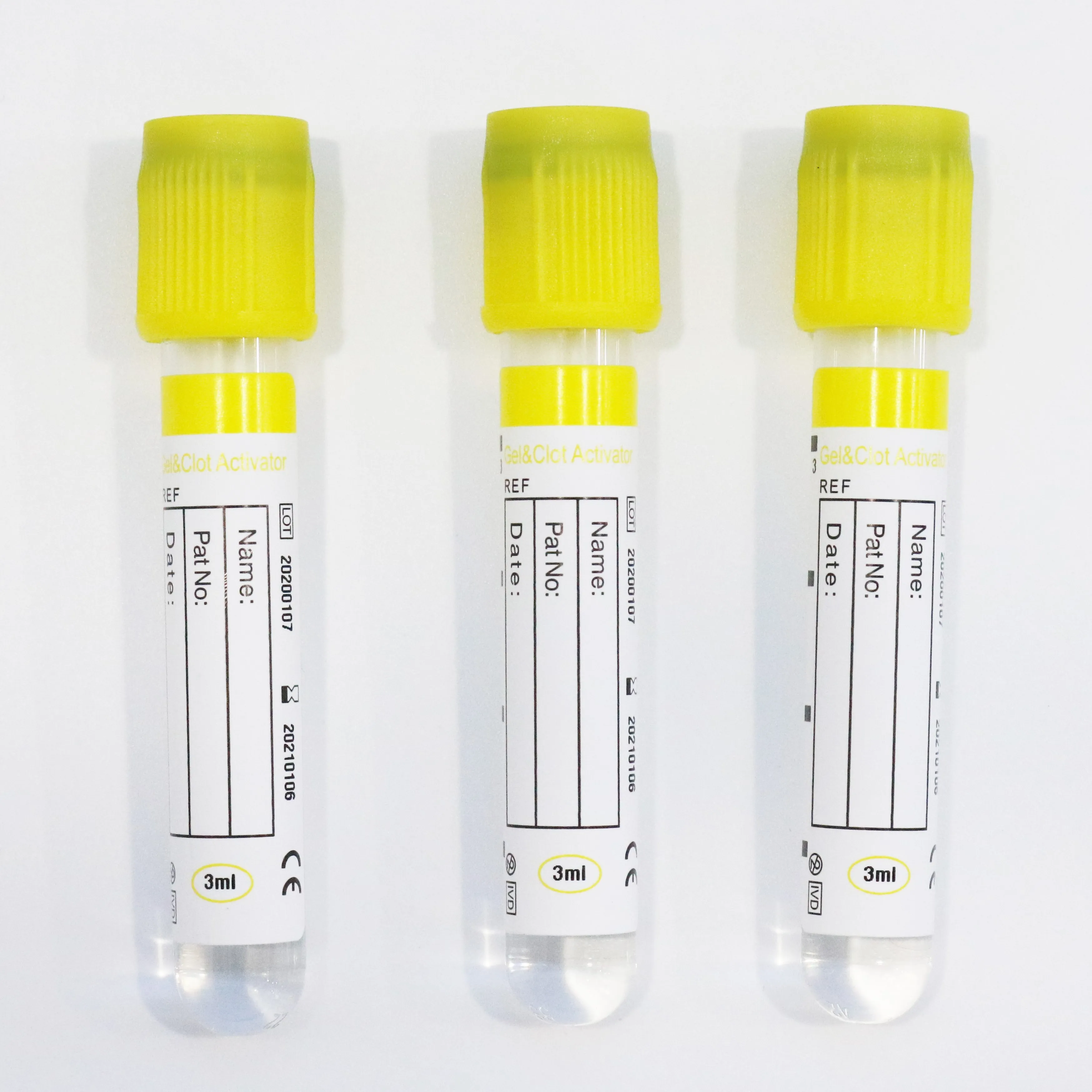 Gel Clot Activator Tube Sst Tube Yellow Top Blood Tube For Blood