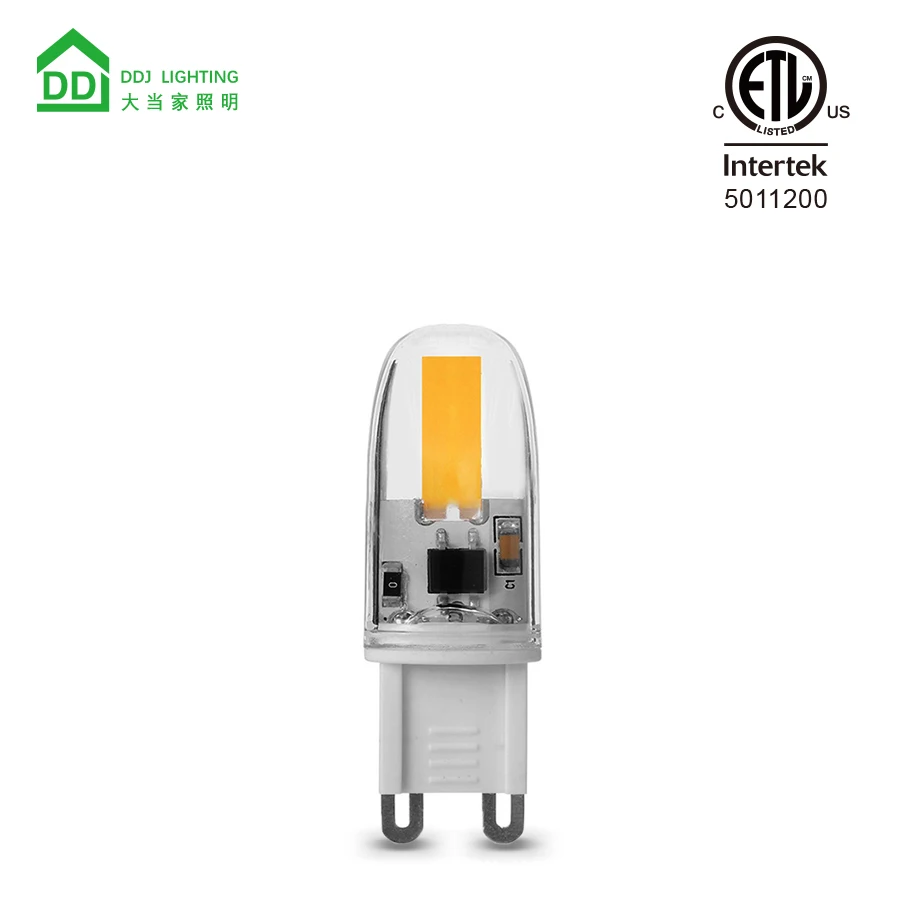 ETL approval Epistar COB LED chip 1.5W 170 lumens AC 120V/220V dimmable warm/neutral/cool white LED G9 Light bulbs