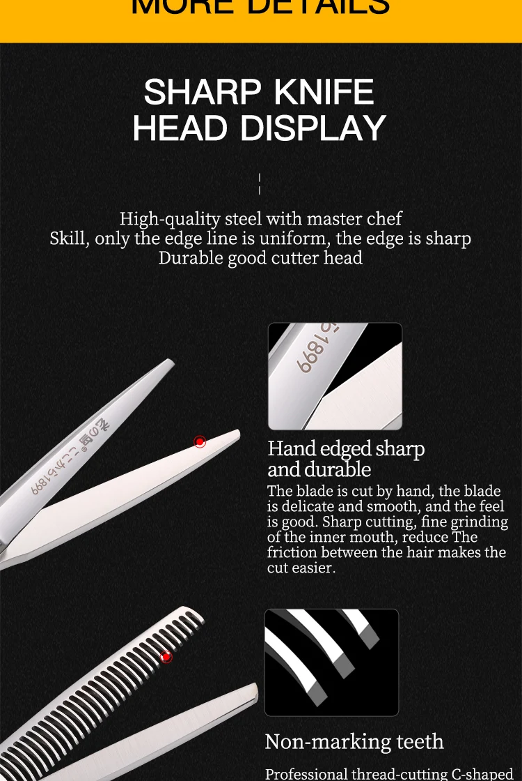Japanese Stainless Steel Hairdressing Scissors Sets for Professional Cutting and Thinning