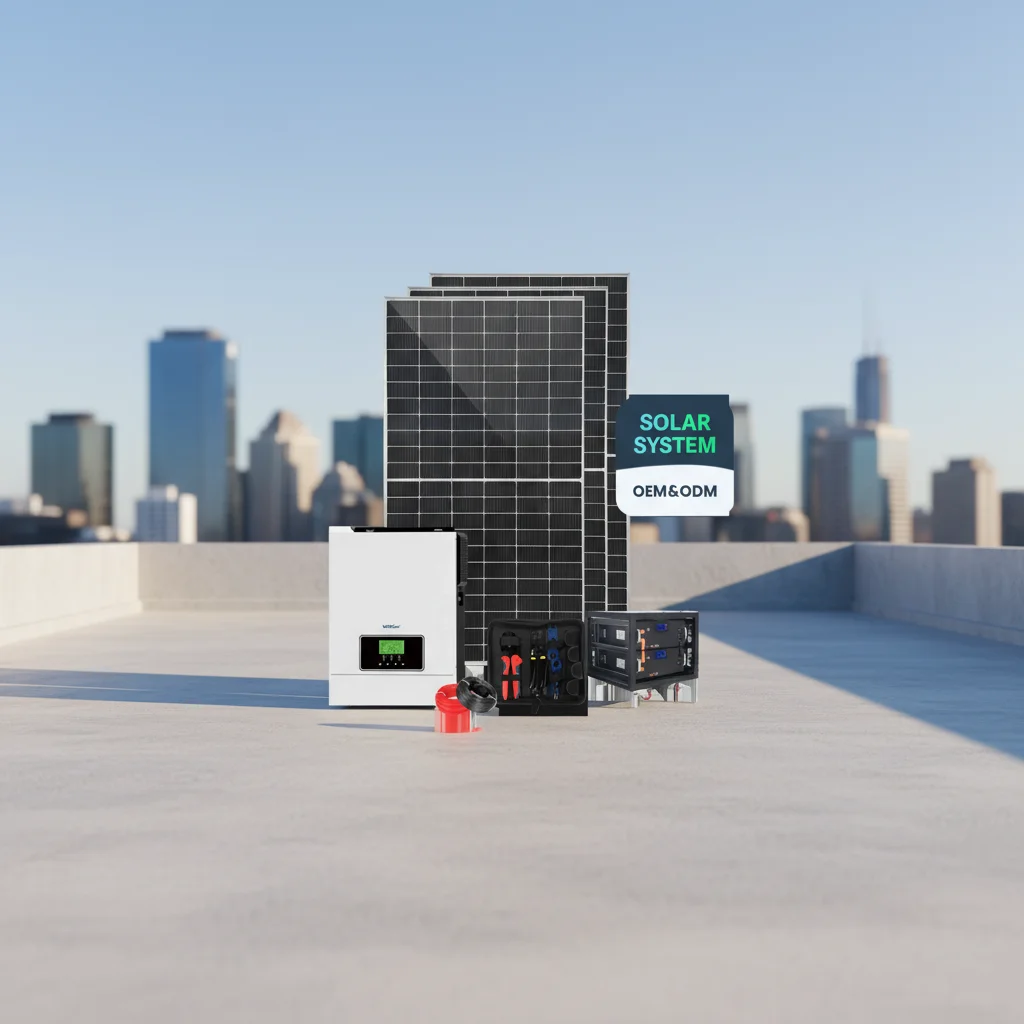 1000W solar panel kit with MPPT controller, batteries, and mounting rails