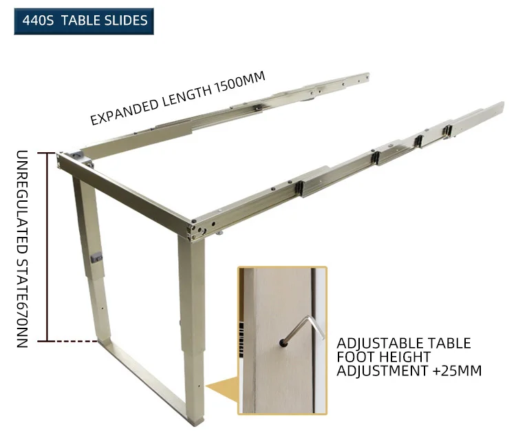 Multifunctional Concealed Dining Table Slide Rail Foot Folding Dining