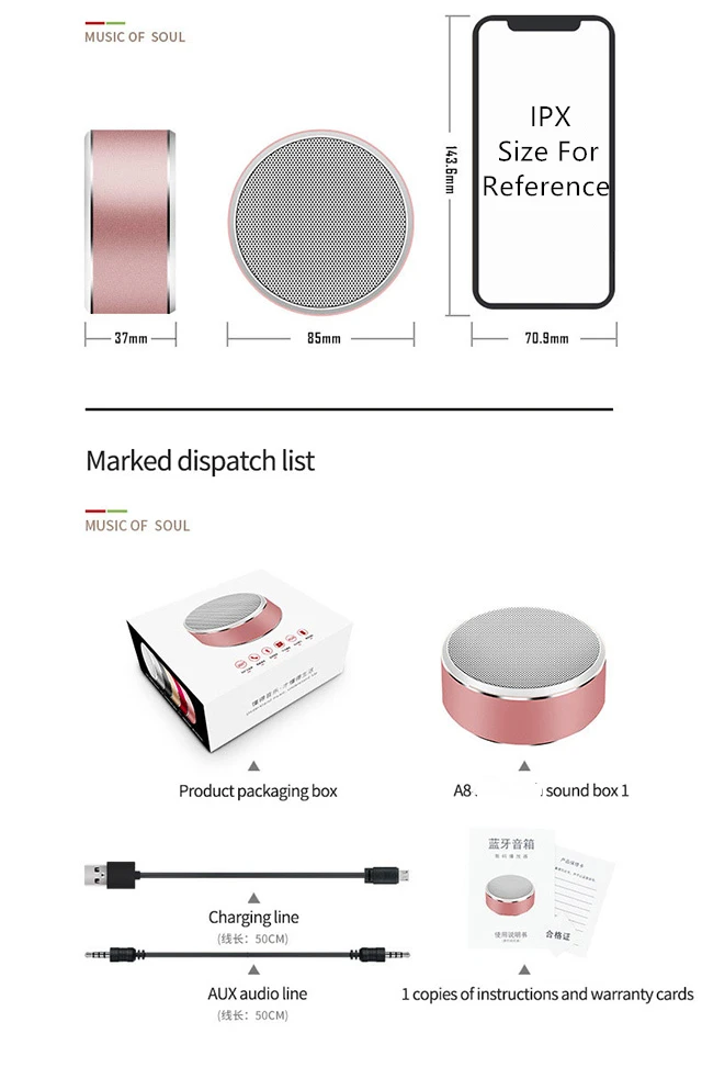 Enjoy Music Indoor Outdoor Mini Portable BT Wireless Speaker BOX Real Sound Audio Loudspeaker Rechargeable TF Card Audio Player - ANKUX.COM