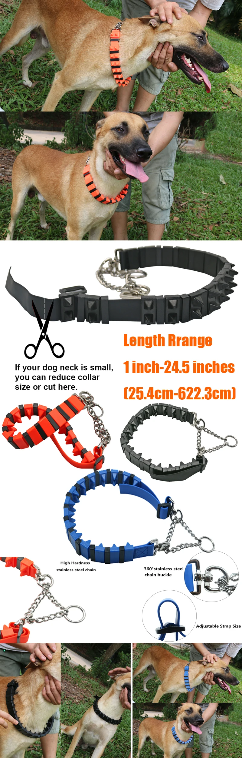 Tactical Martingale K9 Dog Training Collar Poly Coated Nylon With Stainless Steel Chain Buy